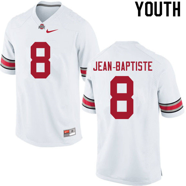 Ohio State Buckeyes Javontae Jean-Baptiste Youth #8 White Authentic Stitched College Football Jersey